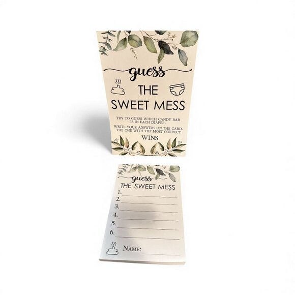 Baby Shower Party Supplies Set With Diaper Raffle Games Guest Book Party Favors - Picture 5 of 11